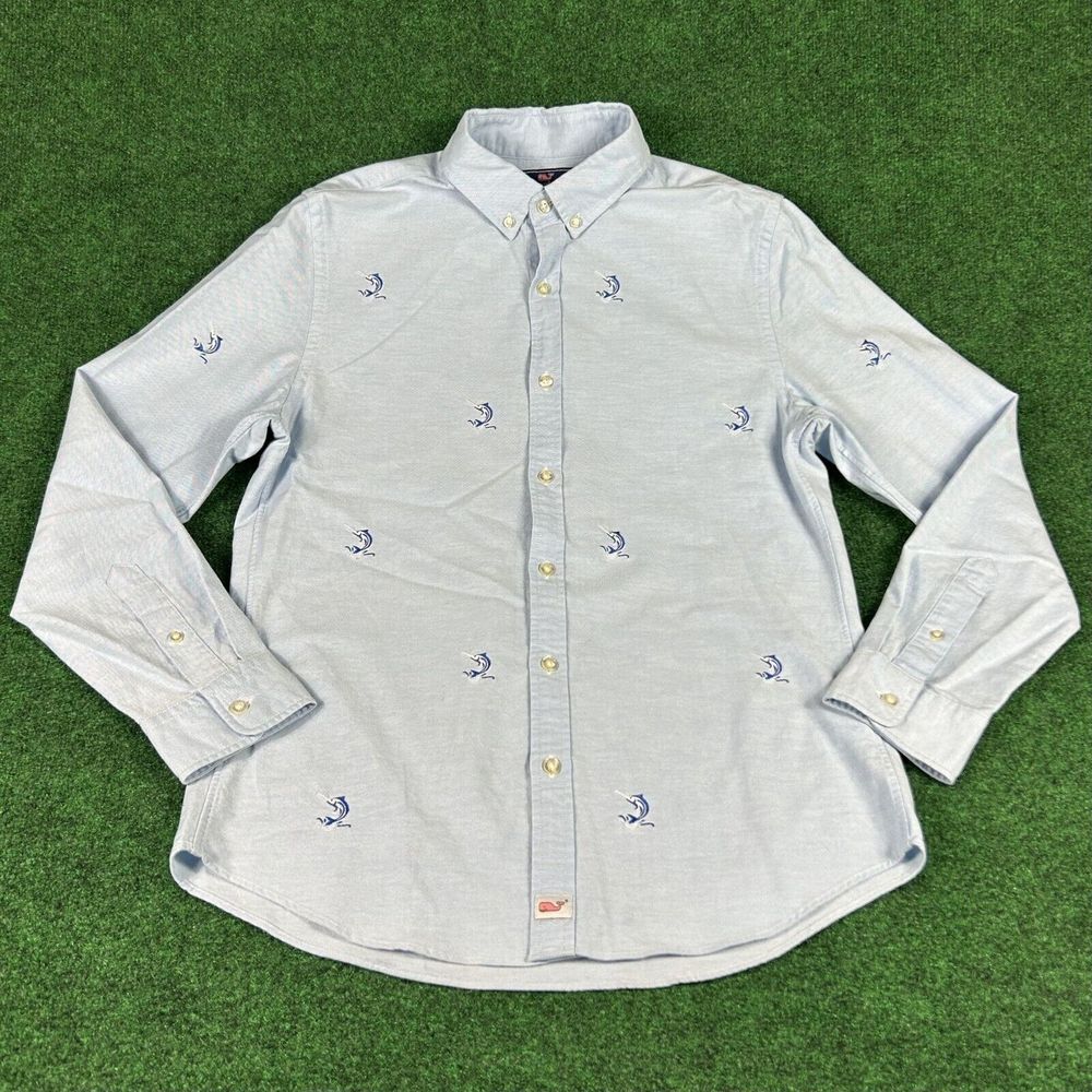 Vineyard Vines Murray Shirt Slim Fit Men Small Swordfish Embroidered Button-Down